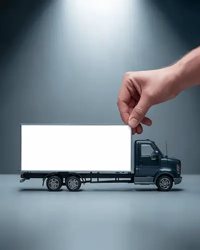 Small Truck With Sticker Mockup For Branding And Advertising 0178