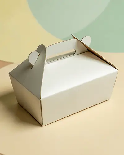 Minimal Paper Handle Box Sticker Mockup On Beige Surface With Colorful Background 0225