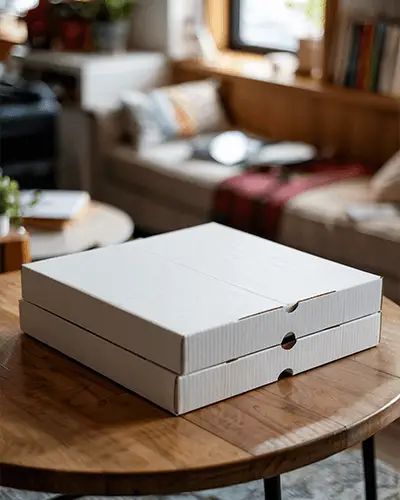 pizza-box-sticker-mockup-on-rustic-wooden-table-in-bright-living-room-environment