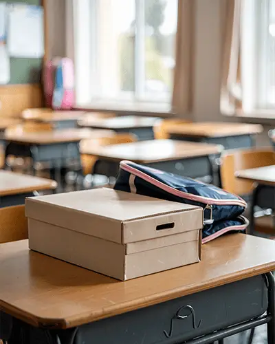 school-supply-box-sticker-mockup-on-desk-with-backpack-in-daylit-classroom-scene
