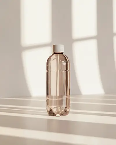 Realistic Transparent Plastic Water Bottle Sticker Mockup For Branding And Labeling