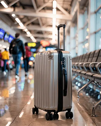 Durable Hardshell Travel Luggage Sticker Mokcup With Spinner Wheels