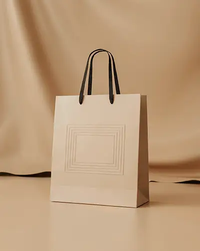 Eco Friendly Shopping Bag Mockup With Texture Embossed Spece For Logo Branding And Personalized Use