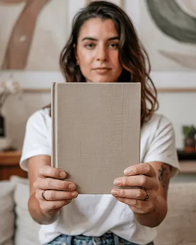 Minimalistic Blank Hardcover Book Mockup Front View For Design Presentation Use