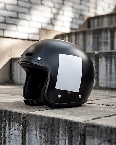 Motorcycle Helmet Sticker Mockup With Customizable Decal Space For Designs