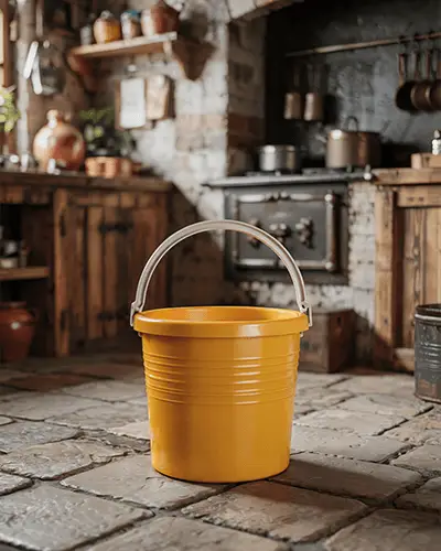 rustic-kitchen-bucket-sticker-mockup-on-vintage-stone-floor