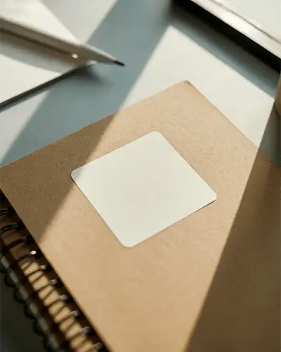 minimal-square-sticker-mockup-on-kraft-paper-notebook-for-branding-and-packaging-design