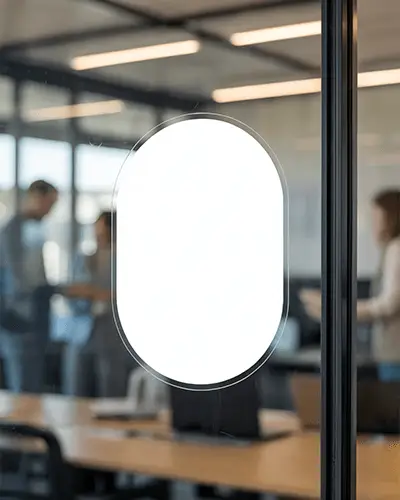 Professional Meeting Room Glass Door Sticker Mockup For Branding Ideas