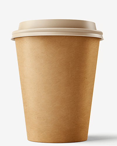 Premium Coffee Cup Sticker Mockup High Resolution Kraft Cup With Logo Sticker For Business Marketing