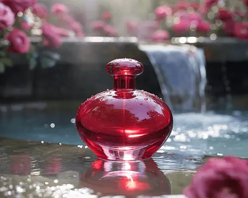 elegant-round-glass-perfume-bottle-sticker-mockup-with-moisture-droplets-on-reflective-water-surface