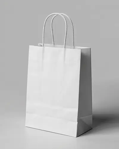 Clean Retail Paper Bag Sticker Mockup With High Contrast Branding Label On Smooth Surface