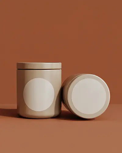 Blank Jar Sticker Mockup For Custom Logo Design On Packaging And Product Display