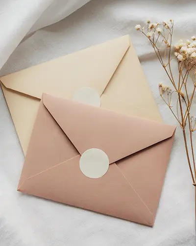 Minimal Round Envelope Seal Sticker Mockup For Branding And Packaging Design Presentation