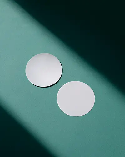 Minimalist Round Sticker Mockup On Solid Background With Natural Shadow Pattern