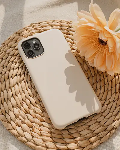 Minimalistic Phone Case Sticker Mockup Nature Inspired Setup For Brand Showcasing