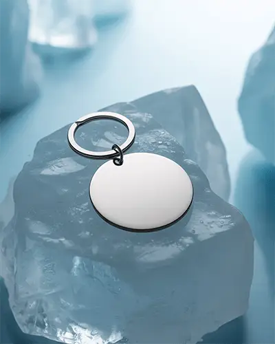 Custom Engraved Sticker Mockup Metal Keychain Accessory For Personalized Gift Ideas And Promotions