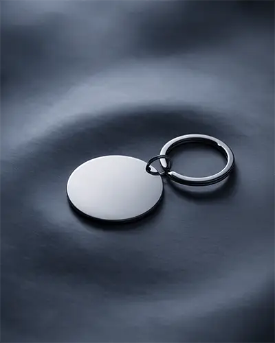 Blank Round Metal Sticker Mockup For Personalized Engraving And Customized Gift Design