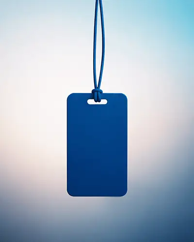 Hanging Empty Sticker Mockup For Logo Presentation And Product Packaging Designs