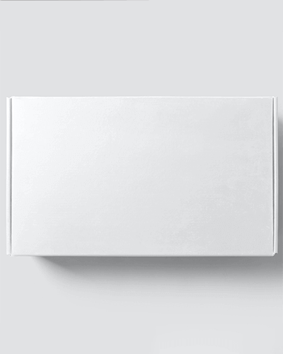 White Box Sticker Mockup On Clean Background For Minimalistic Product Showcase