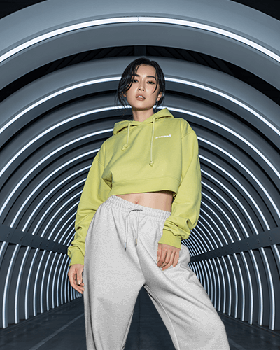 Futuristic Sweatpants Mockup Arched Light Tunnel And Bold Modern Aesthetic