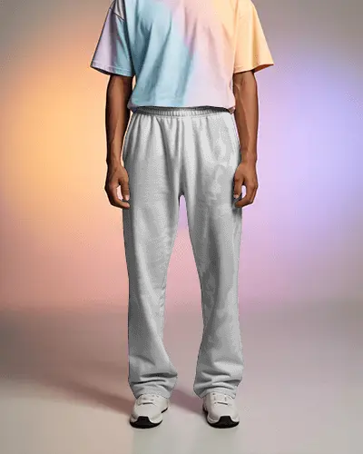 Pastel Glow Sweatpants Mockup Acid Wash Clean Studio Lighting With Soft Gradient Backdrop