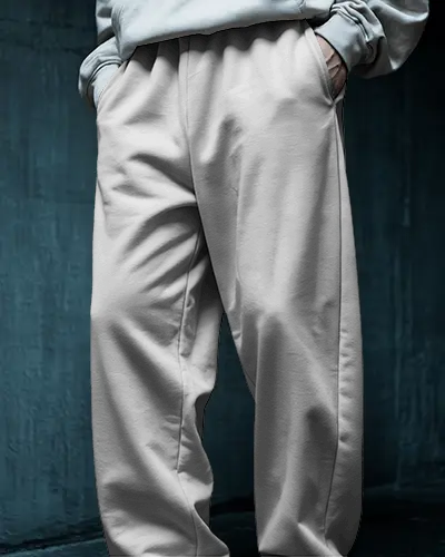 Comfortable Loose Fit Sweatpants Mockup Elastic Waistband For Casual Wear And Loungewear