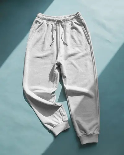 Comfortable Casual Sweatpants Mockup Men And Women With Elastic Waistband And Pockets