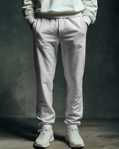 Comfortable Athletic Fit Sweatpants Mockup Elastic Ankles And Deep Side Pockets For Everyday Wear