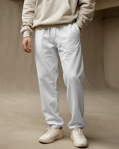 Comfortable Loose Fit Sweatpants Mockup Elastic Waistband And Casual Streetwear Style Look