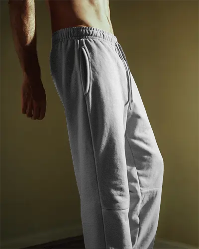 Comfortable Sweatpants Mockup With Elastic Waistband And Drawstring For Everyday Casual Wear