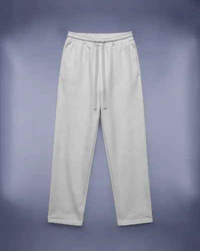 Flat Lay Sweatpants Mockup Front View On Violet Gradient Background Minimal Clean Style