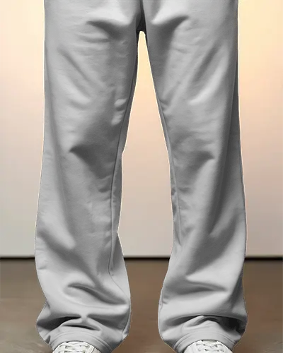 Lifestyle Sweatpants Mockup Closeup Front View With White Sneakers And Soft Lighting
