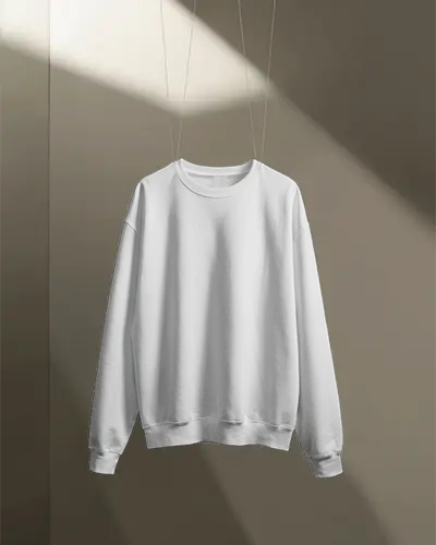Minimalist Hanging Sweatshirt Mockup In Studio Lighting With Soft Shadows Clean Display