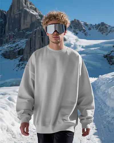 Cozy Winter Sweatshirt Mockup For Men Warm Comfortable Casual Style Outdoor Wear
