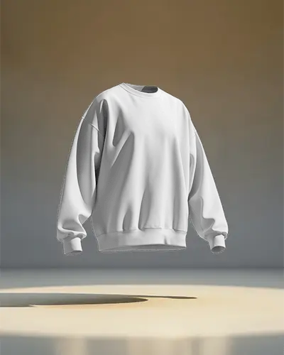 Floating Sweatshirt Mockup Minimal Studio Lighting Clean Soft Shadows Modern 3d Display
