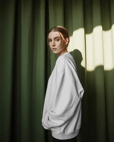 Comfortable Loose Fit Sweatshirt Mockup Casual Wear With Long Sleeves And Soft Fabric