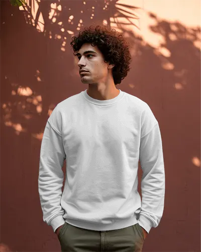 Trendy Mens Crewneck Sweatshirt Mockup For Layering And Cold Weather Comfort