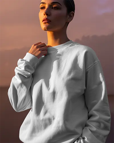 Soft Comfortable Women Crewneck Sweatshirt Mockup Fashionable Casual Wear For All Seasons