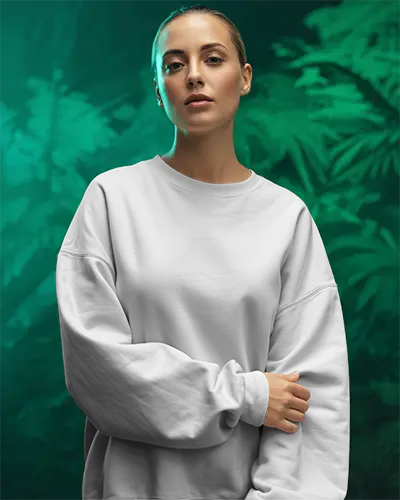 Cozy Women Crewneck Sweatshirt Mockup For Fashion Brand Promotional Use