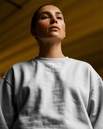 Stylish Basic Crewneck Sweatshirt Mockup For Branding Clothing Line And Custom Print Presentation