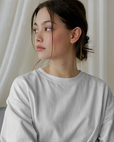 Cozy Loose Fit Sweatshirt Mockup Womens Minimalist Style Comfortable Casual Wear Loungewear