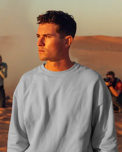 Trendy Mens Long Sleeve Sweatshirt Mockup For Casual Fashion And Streetwear Brand Stylish Design