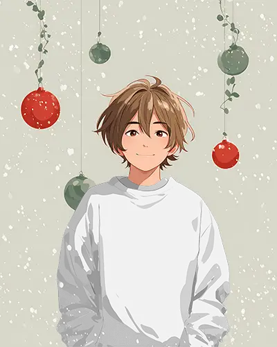 Trendy Soft Worn Anime Winter Sweatshirt Mockup Relaxed Fit Minimalist Style Apparel Design