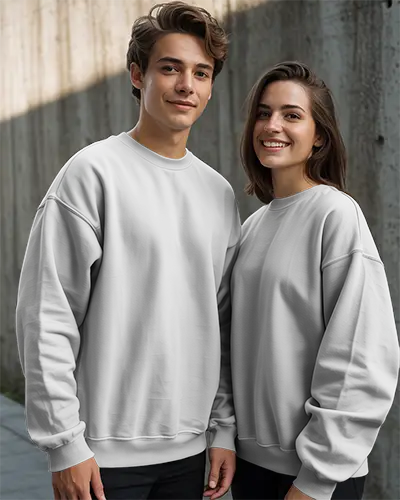 Unisex Basic Oversized Crewneck Sweatshirt Mockup For Modern Minimalist Clothing Brand