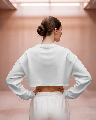 Trendy Short Length Sweatshirt Mockup With Long Sleeves Perfect For Designs