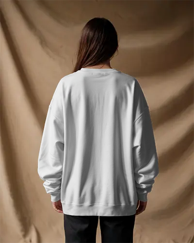 Premium Comfort Oversized Sweatshirt Mockup Minimalist Style Back View Mockup Apparel
