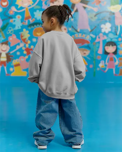 Comfortable Children Sweatshirt Mockup Soft Fabric For School Play And Weekend Outings