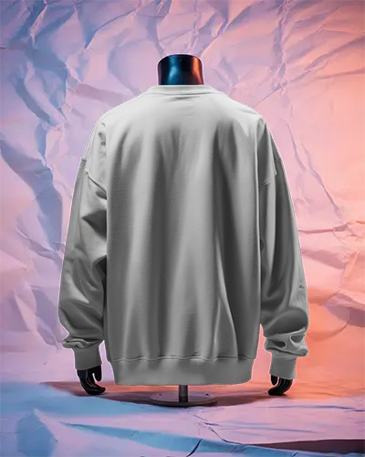 Premium Quality Comfortable Long Sleeve Sweatshirt Mockup With Ribbed Cuffs And Crewneck Design