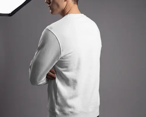 Trendy Mens Sweatshirt Mockup Isolated Back Display Modern Minimalistic Designer Look
