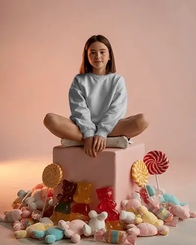 Versatile Children Crewneck Sweatshirt Mockup Wear Easy To Style For Daily Use